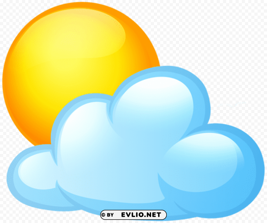 sun and cloud Clear Background Isolated PNG Illustration
