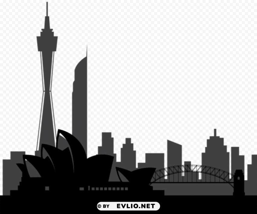 sydney australia silhouette PNG with isolated background