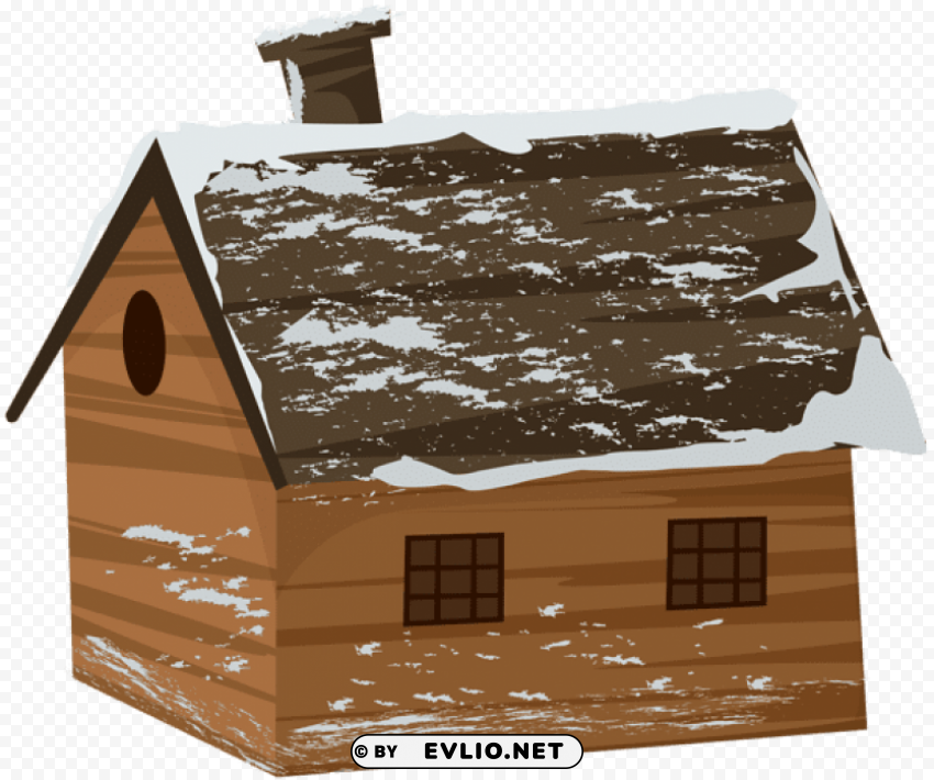 winter cabin house transparent Clear Background PNG with Isolation