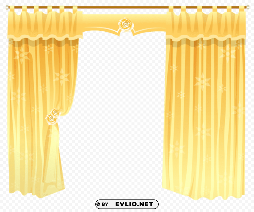 yellow curtains transparent PNG graphics with alpha transparency bundle