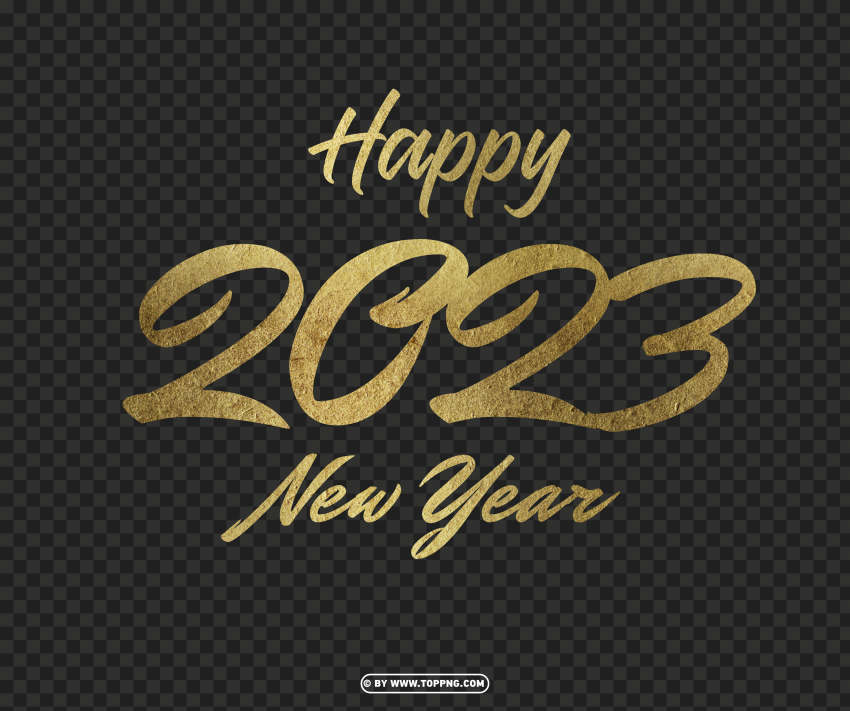 2023 Gold Happy New Year Design Image Transparent Background PNG Photos