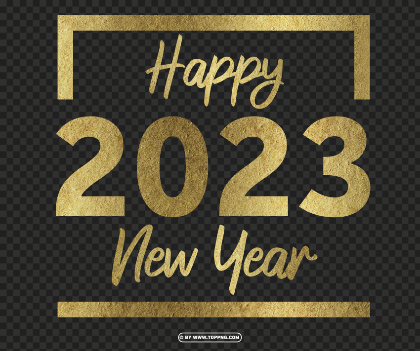 2023 Gold Happy New Year Design Transparent Graphics PNG