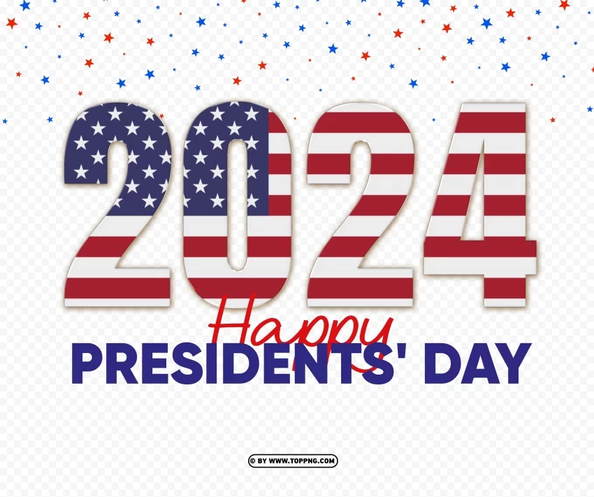 2024 design of us presidents day hd Isolated Artwork on Transparent PNG