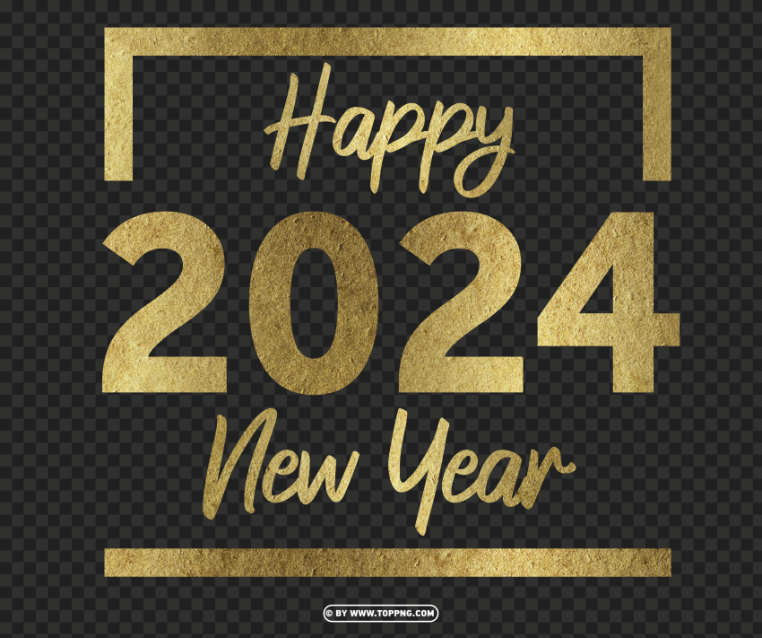 2024 gold happy new year design png Transparent image - Image ID 11887a8b