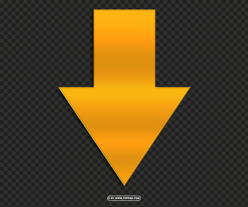 3d gold arrow down design PNG images with no fees