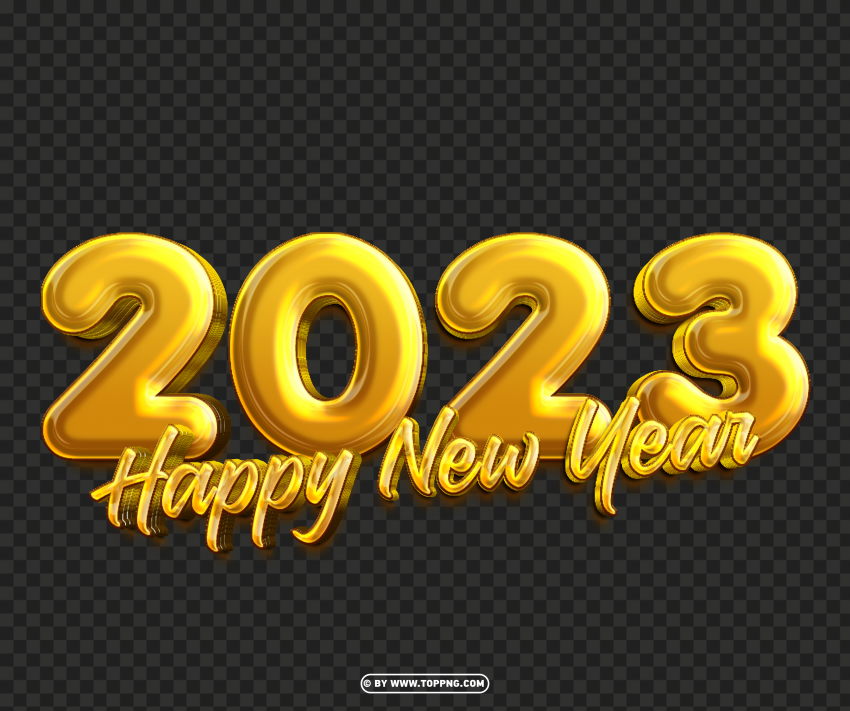 3d gold new year 2023 elegant design Clear image PNG