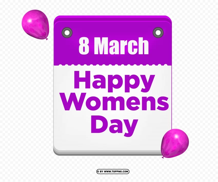 8 march Women's Day Holiday Calendar PNG transparent design diverse assortment