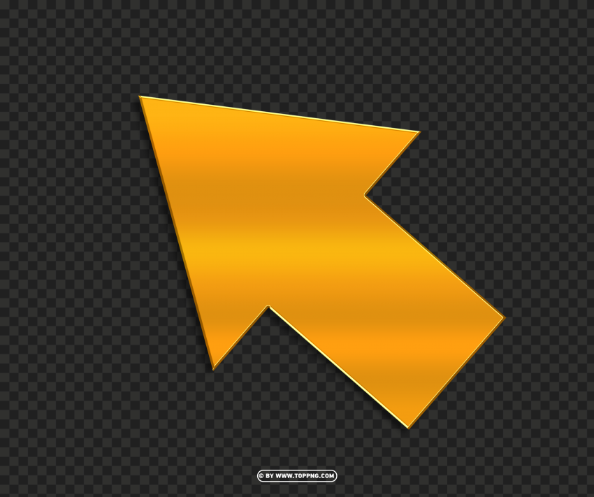 arrow up left 3d golden design PNG images with no limitations