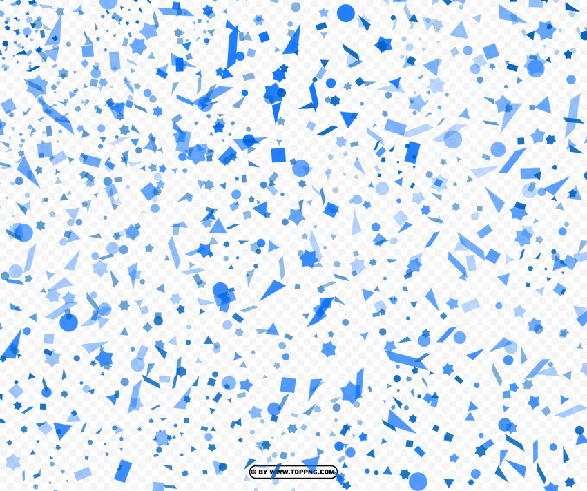 blue geometric confetti forms red Transparent Background Isolated PNG Figure