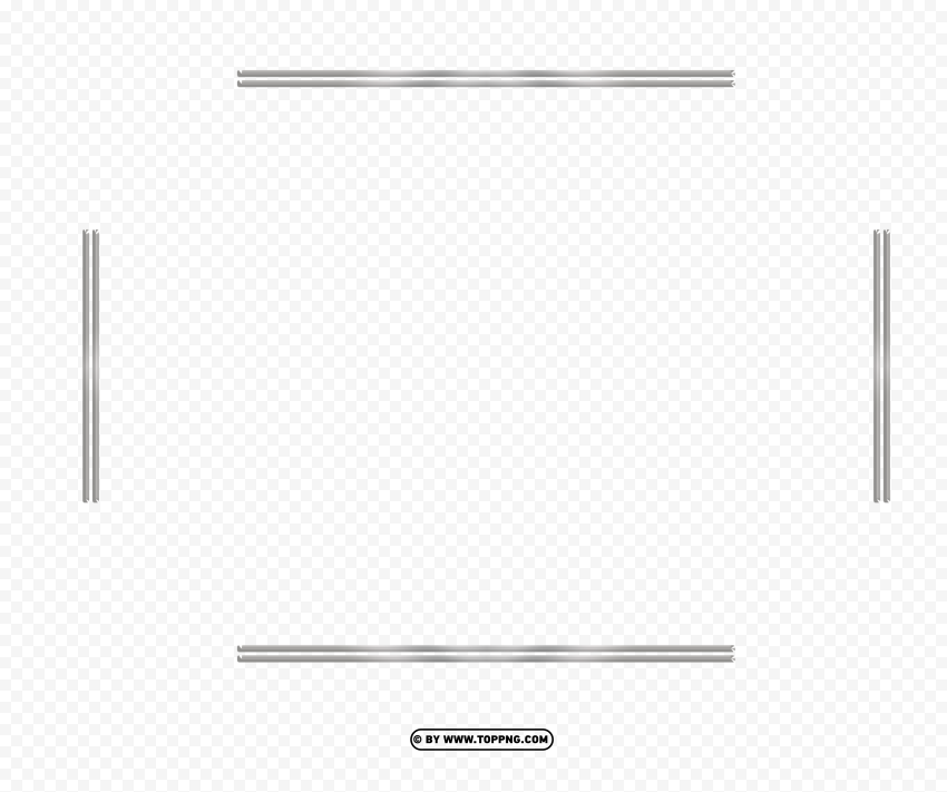 border frames 2 line silver Transparent Cutout PNG Isolated Element - Image ID 6798ec94