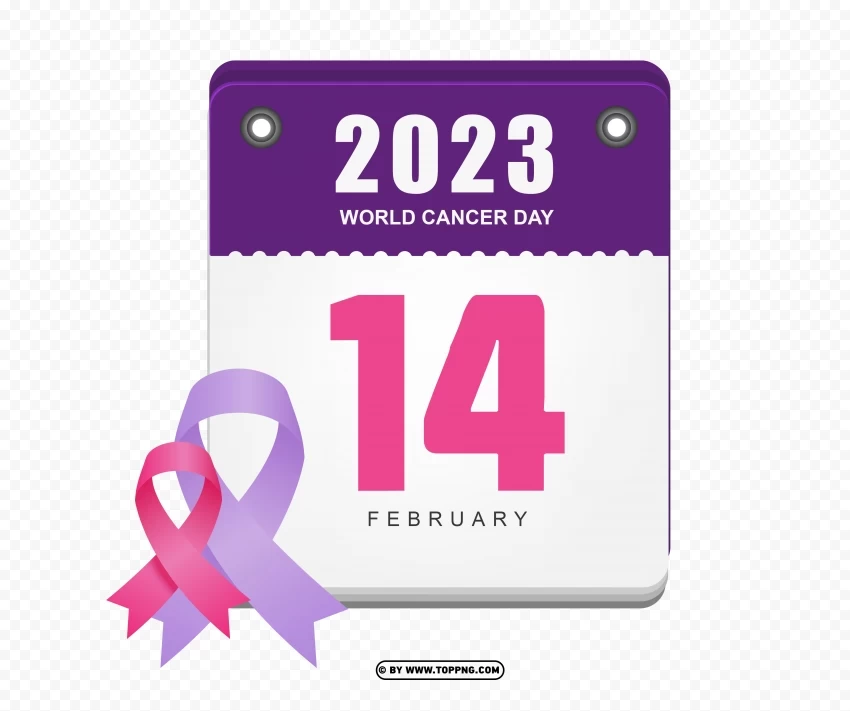 calendar february 4 2023 world cancer day design Isolated Graphic on HighResolution Transparent PNG