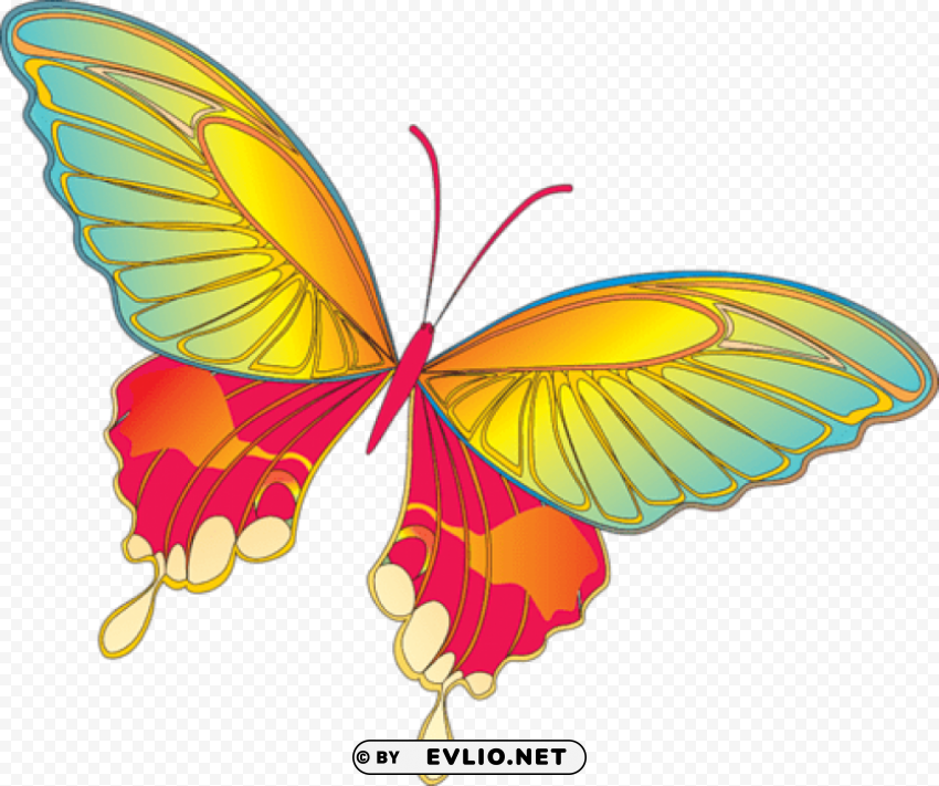 cartoon yellow butterfly PNG transparent photos comprehensive compilation clipart png photo - d6ea5e99