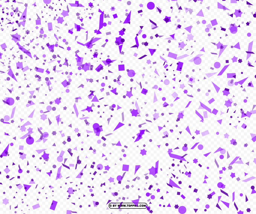 confetti purple geometric forms Transparent Background Isolation in HighQuality PNG