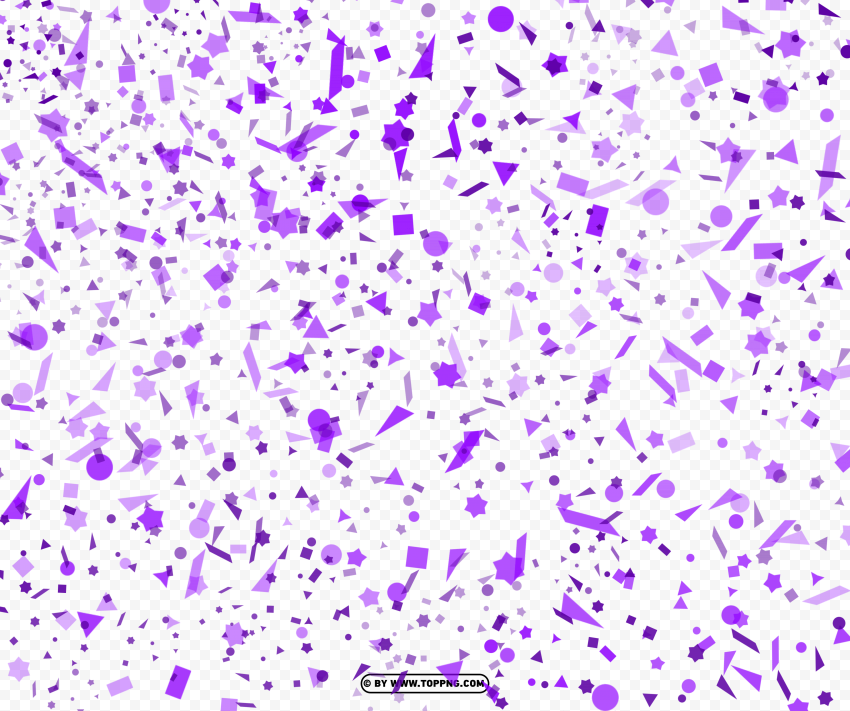 Confetti Purple Geometric Forms Transparent Background Isolation In HighQuality PNG