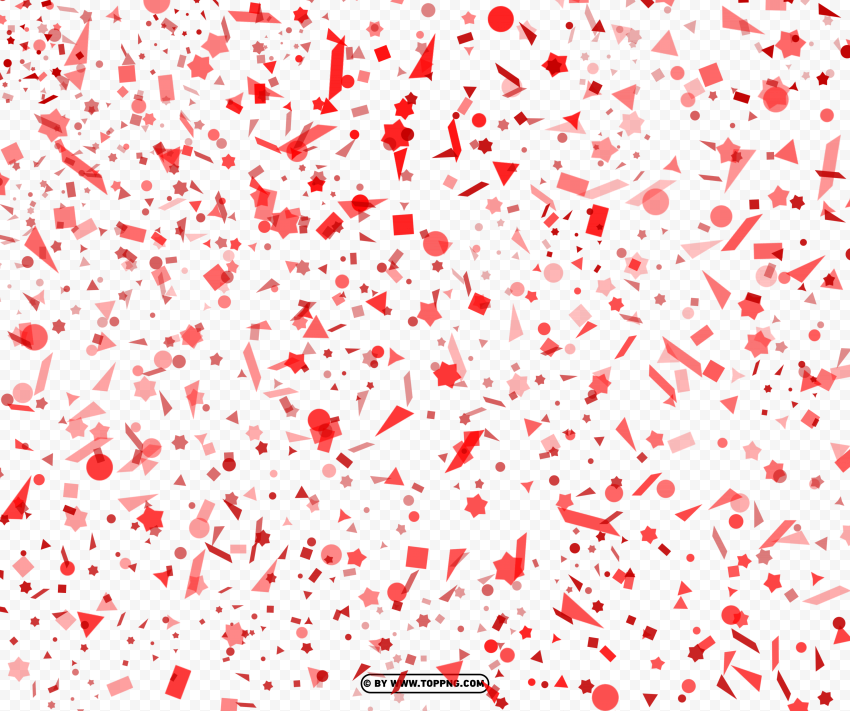 confetti red geometric forms red Transparent Background Isolation in PNG Format