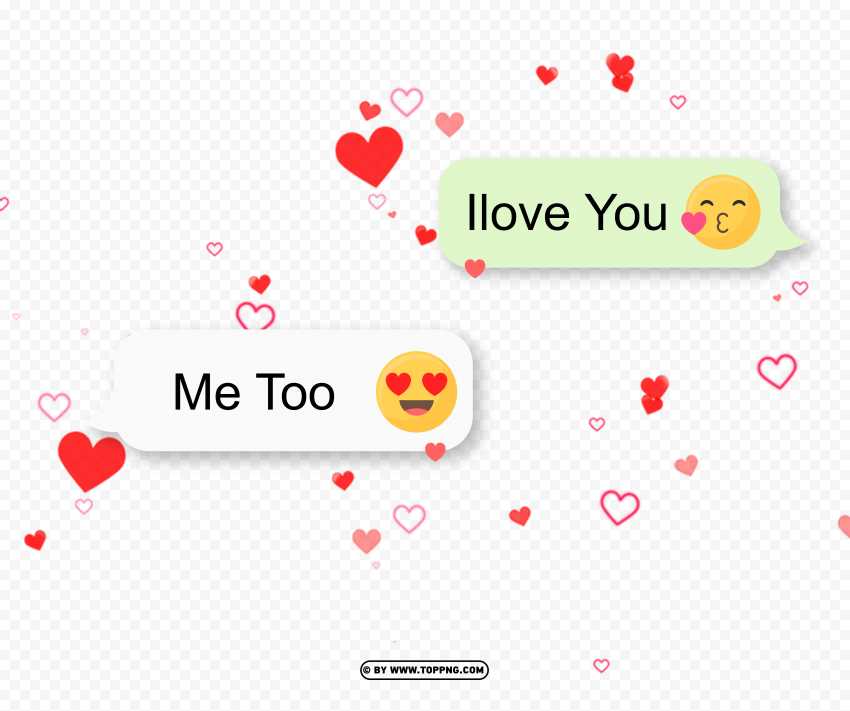 cute love chat message with hearts design hd PNG files with clear backdrop collection - Image ID 07a97155