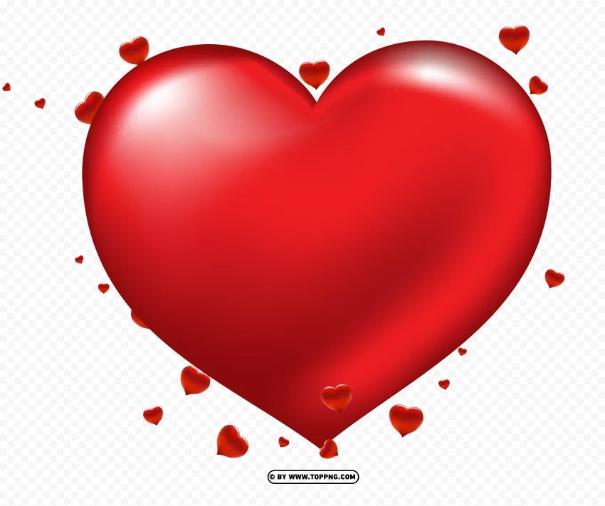 download valentines day red love heart Isolated Graphic on Transparent PNG