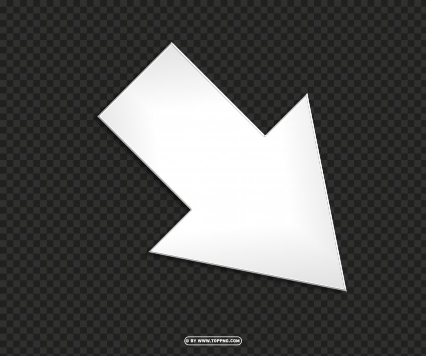 free 3d silver arrow down right design PNG images with transparent canvas variety