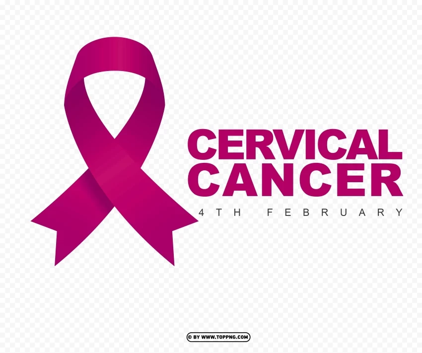free cervical cancer logo ribbon Clean Background Isolated PNG Character