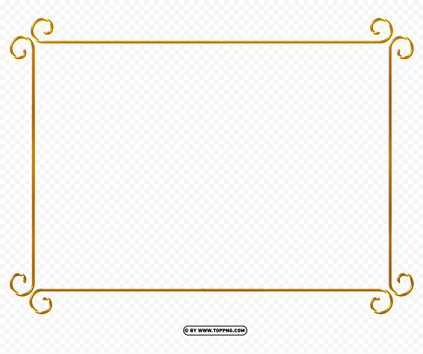 free elegant golden frame border png Transparent image