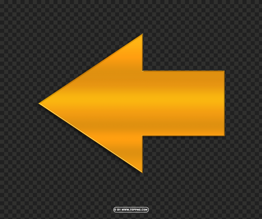 free gold 3d arrow left design PNG images with no royalties