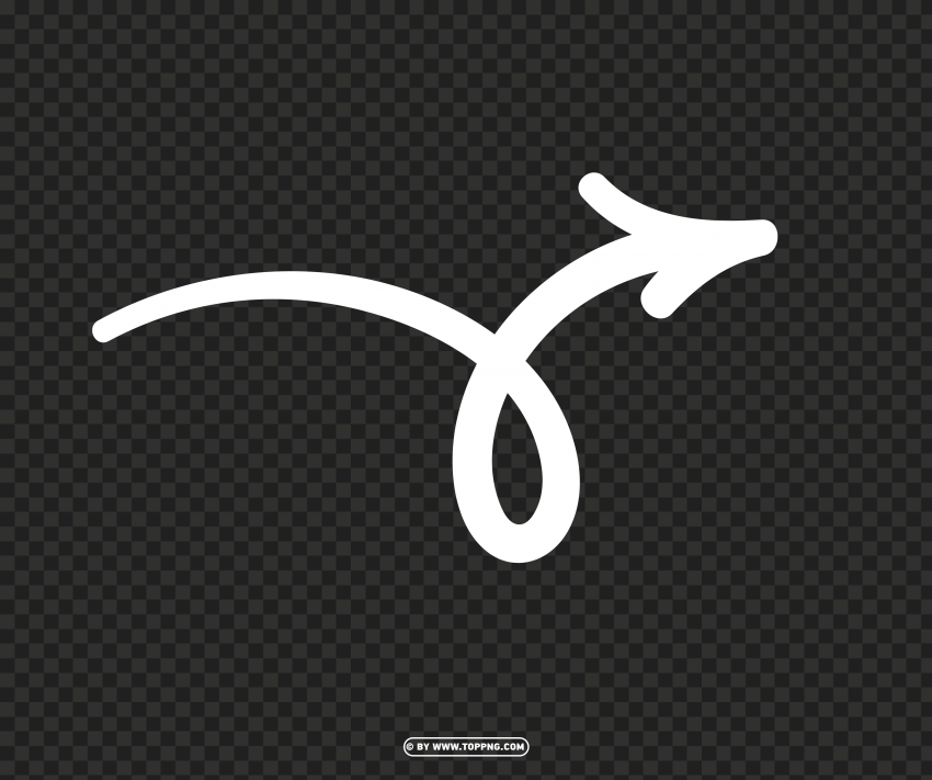 free hand drawn white arrow to right no background PNG images without BG
