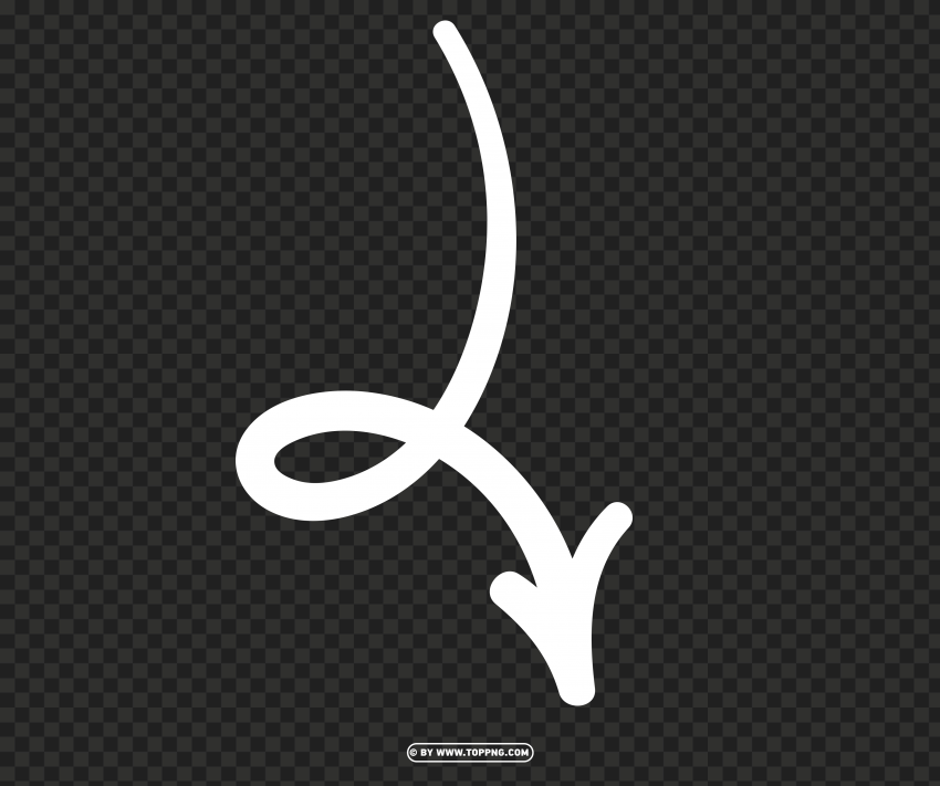 free white arrow down hand drawn design PNG images without licensing