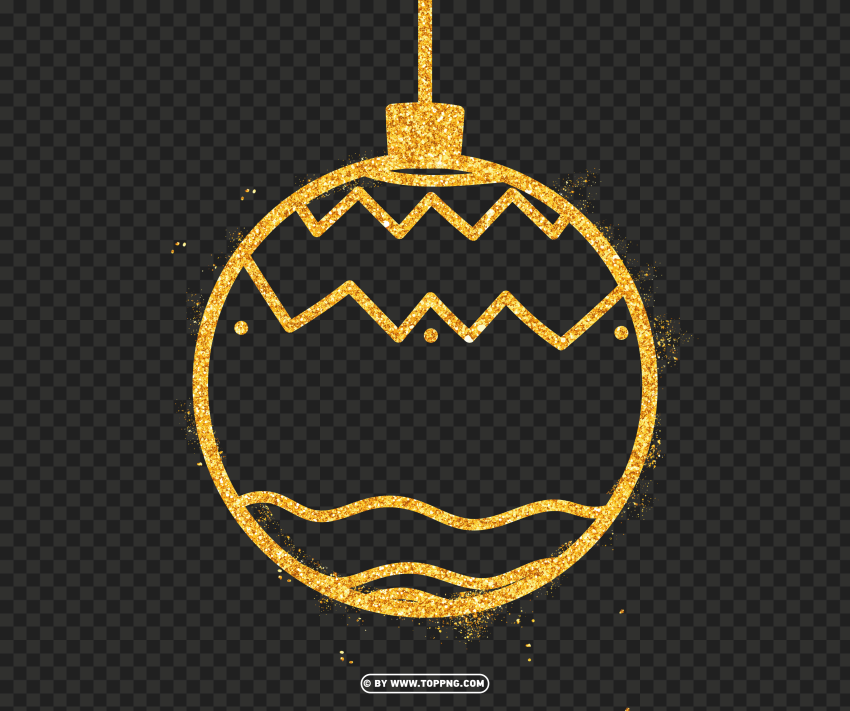 Gold Christmas Ball Ornament Decoration Transparent PNG Graphic With Isolated Object