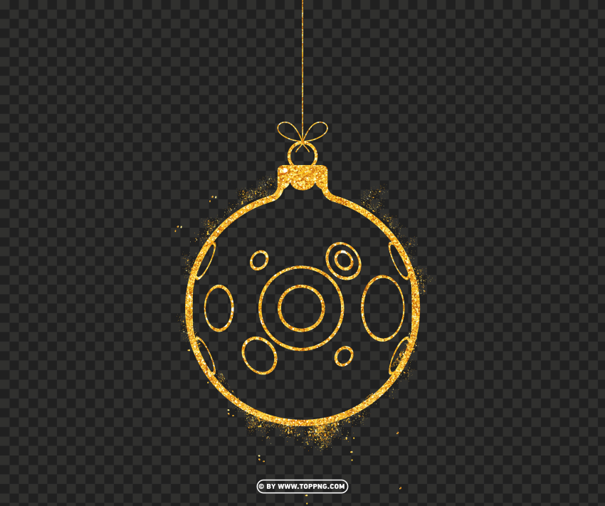 Gold Glitter Circular Ornament Ball Image PNG Images With Clear Background