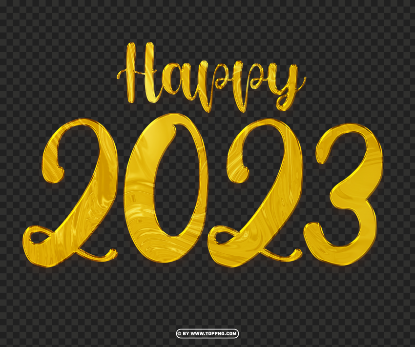 Gold Happy 2023 Hd PNG Images With No Background Free Download