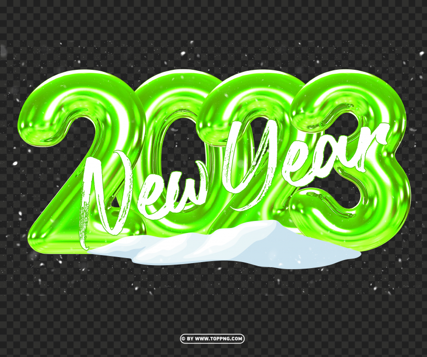 green 2023 new year with snowy image Transparent PNG images collection - Image ID 1f2e56fb