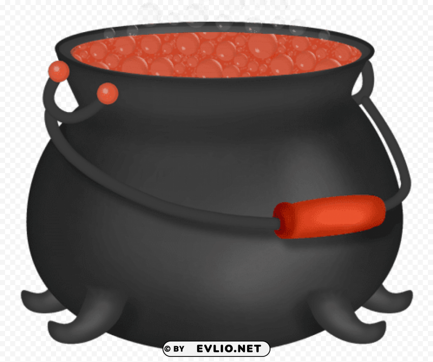 halloween orange witch cauldron PNG Image Isolated with Transparent Detail
