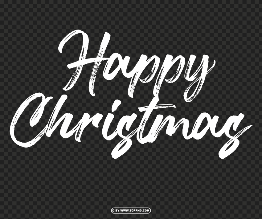 Happy Christmas Typography White Lettering Transparent PNG Graphics Variety