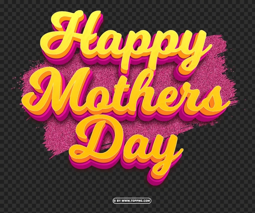 Happy Mothers Day With Pink Gilter PNG Images With Clear Background