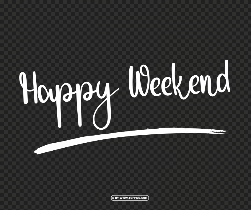 Happy Weekend Typography Text Transparent Isolated Subject with Clear PNG Background