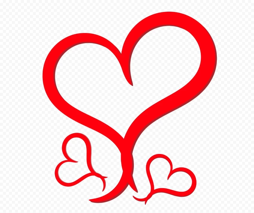 hd 3d outline red heart love sign Isolated Design on Clear Transparent PNG - Image ID 108ec585