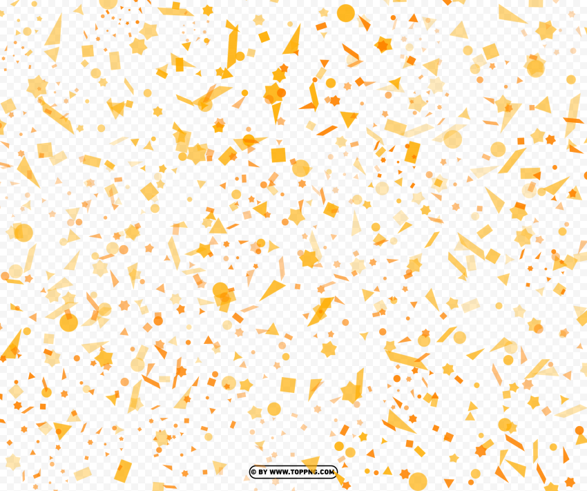 hd geometric gold confetti forms Transparent Background Isolation in PNG Image