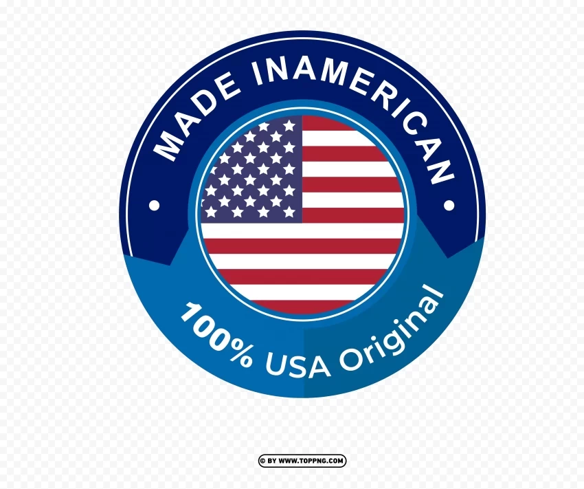 HD Made in America 100 USA original in PNG transparent photos for design