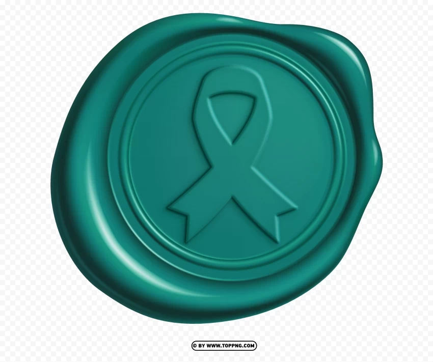 hd ovarian cancer ribbon wax logo stamp sign Clean Background Isolated PNG Illustration - Image ID 8a0c41a9