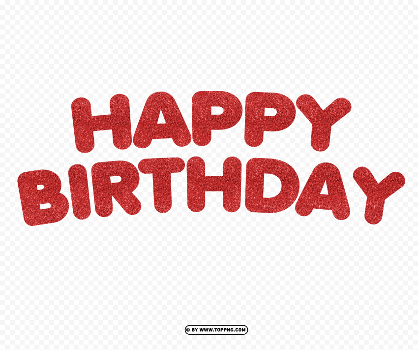 HD Red Happy Birthday Wish Text Illustration PNG cutout