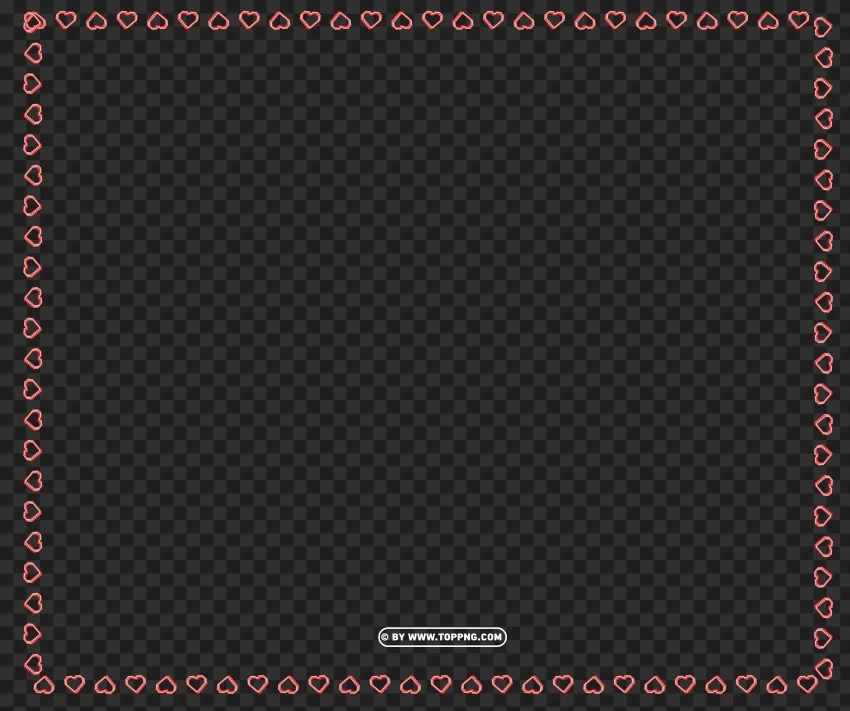 hd red pixel heart borders for valentines PNG for digital design