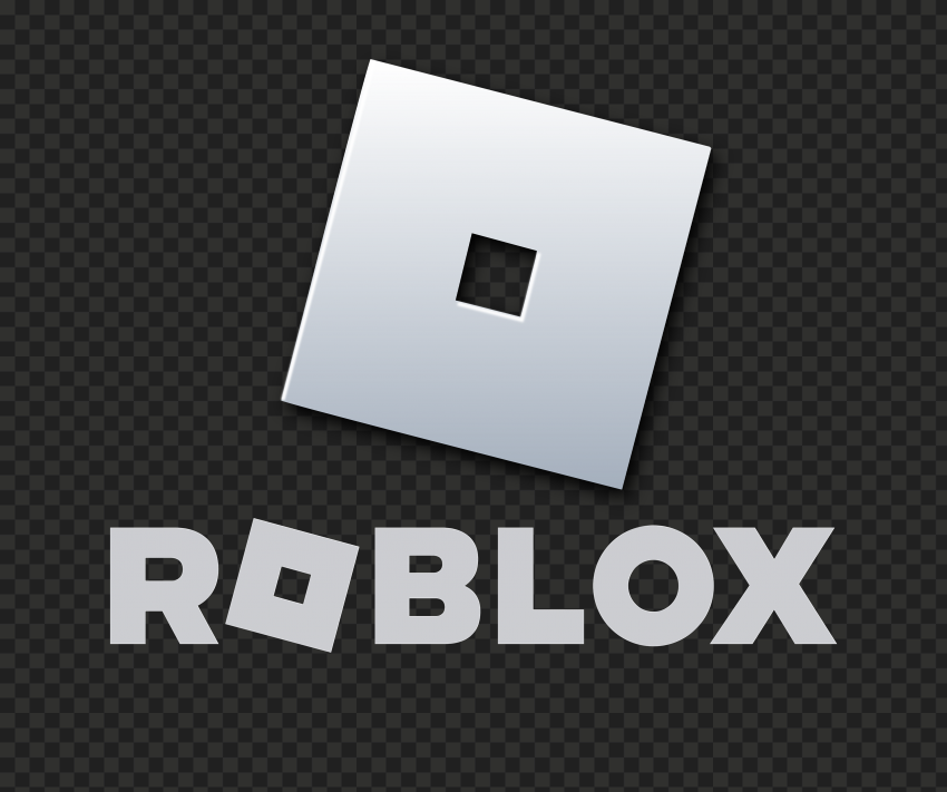 HD Text Roblox logo white with symbol sign icon PNG with no background free download