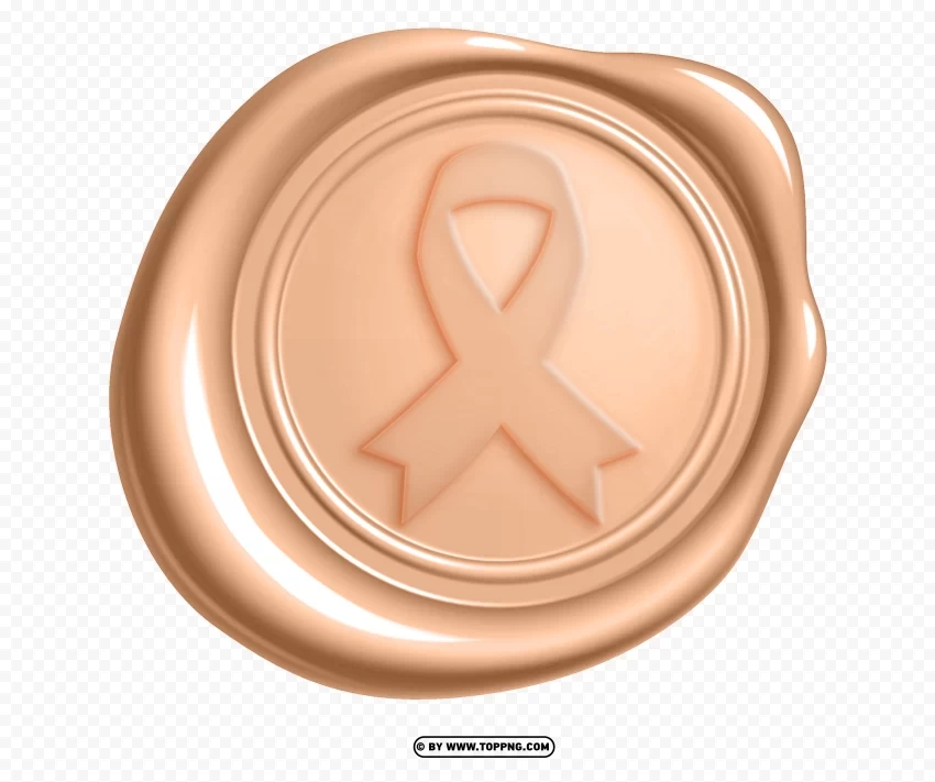 hd uterine cancer ribbon wax logo sign Clean Background Isolated PNG Object