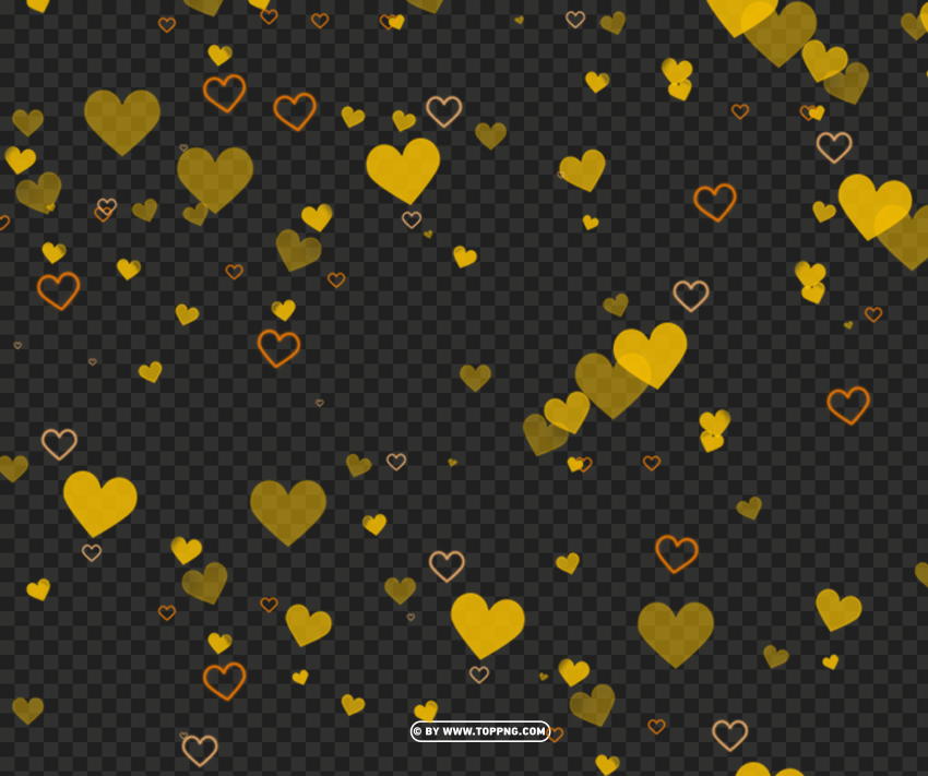Hearts Floating Gold Background HD Isolated Subject in HighQuality Transparent PNG