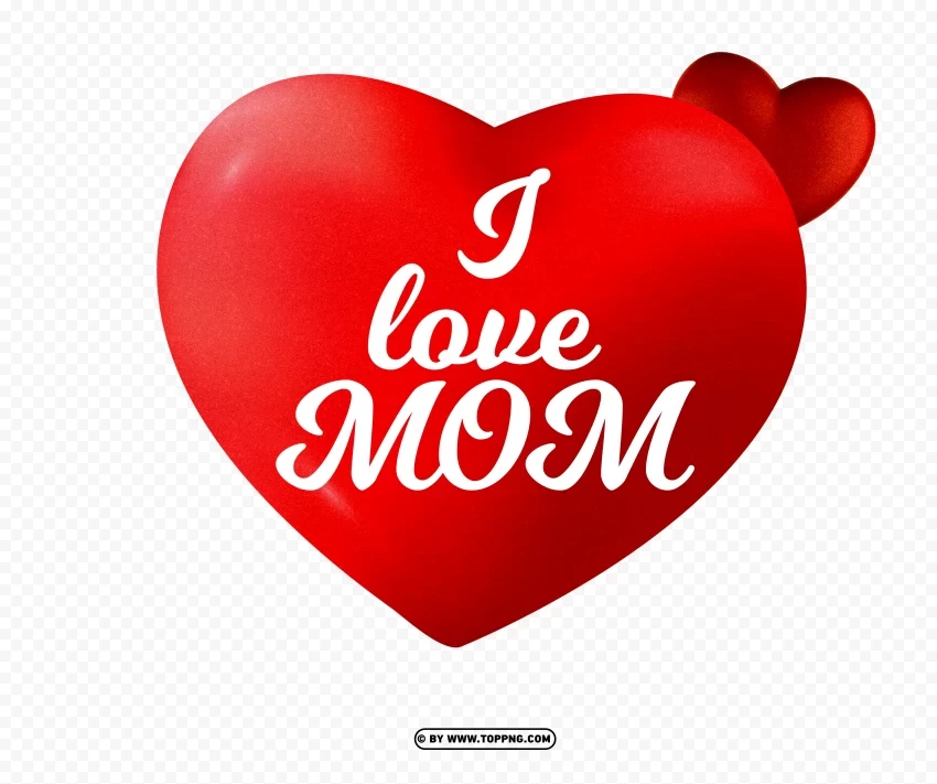 i love mom greeting card with heart PNG images with no limitations - Image ID 524c90fb