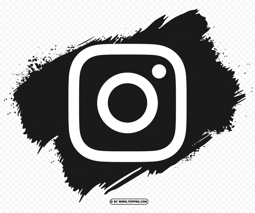 Instagram logo with black brushstroke PNG Image with Isolated Element - Image ID f3b1ca9d