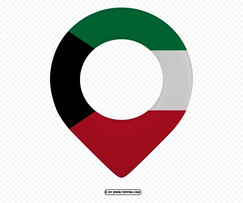 kuwait flag map location icon in high resolution PNG icons with transparency