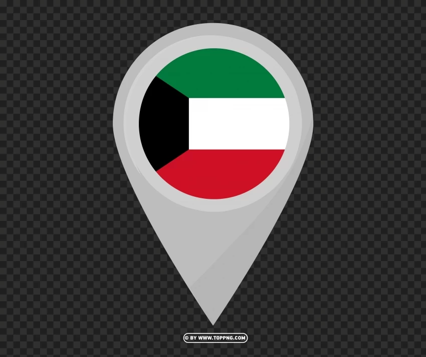 kuwait flag map location icon mark PNG graphics with clear alpha channel selection