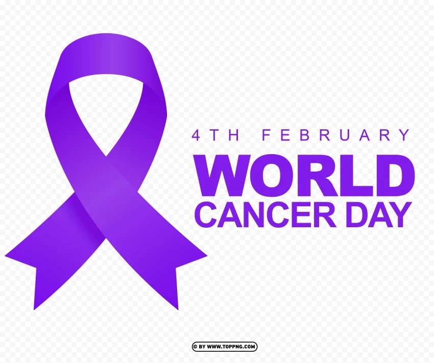 logo 4th february world cancer day purple Transparent PNG pictures for editing - Image ID e73d095f