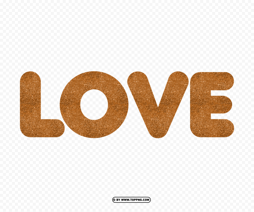 Love Gold glitter text PNG clipart with transparency